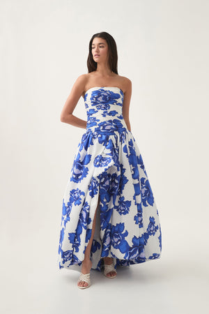 Ellianna Floral Strapless Maxi Gown