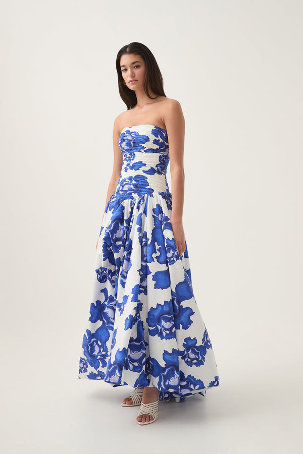 Ellianna Floral Strapless Maxi Gown