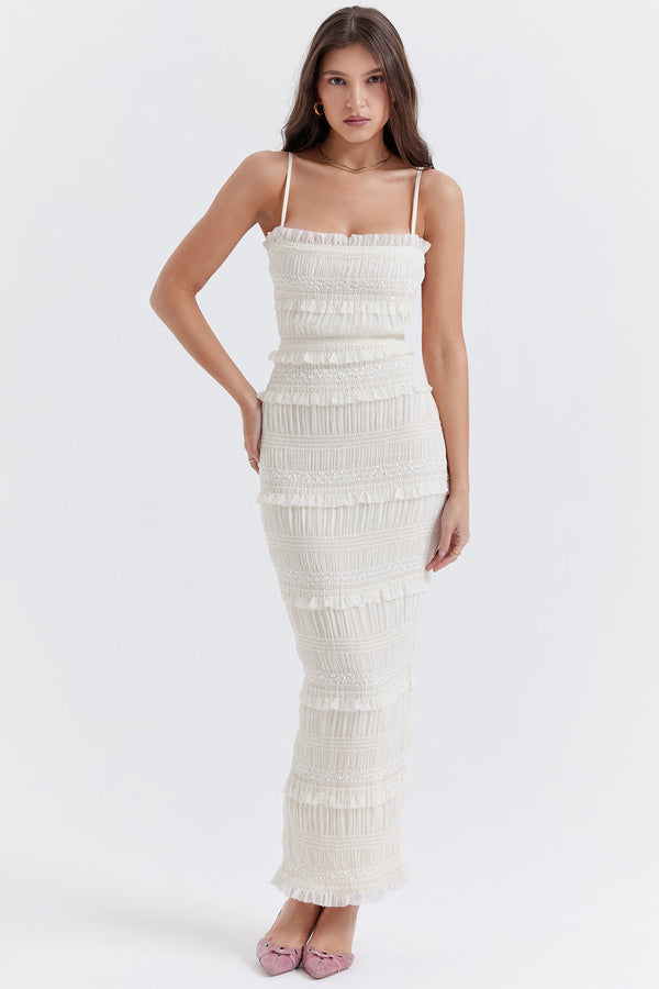 Dariella Sequin Pleat Maxi Dress