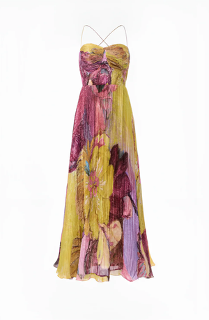 Laney Bloom Pleated Maxi Dress