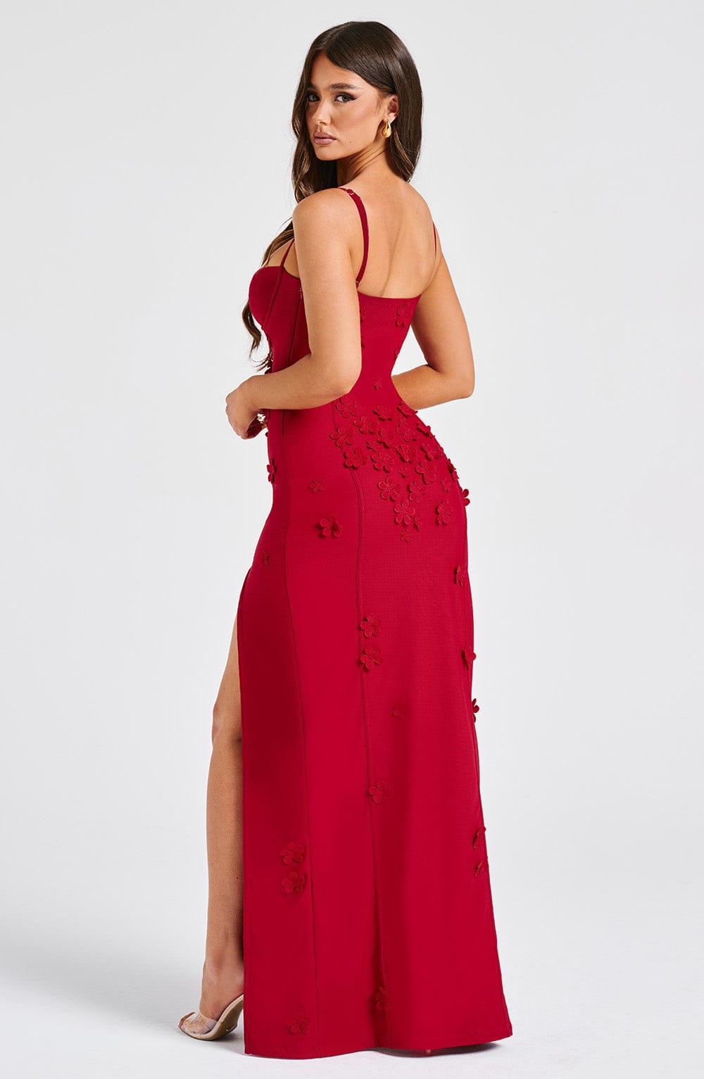 rosie sheer maxi dress black red Black Red Rose Mesh Maxi Dress | Spaghetti Strap Sheath Bodycon Dress